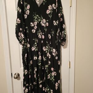Torrid Black Floral Maxi Dress 5 5X 28
